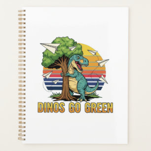 Agenda Dinos se vuelven verdes – Diseño Retro de Dinosaur