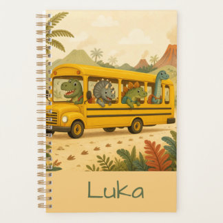 Agenda Dinosauri Niños Lindos Autobús Escolar Personaliza