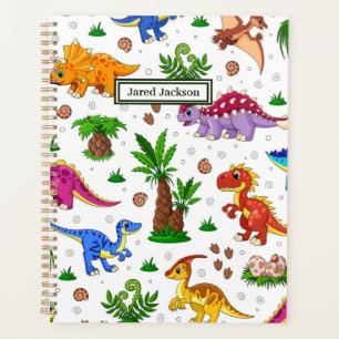 Agenda Dinosaurio de patrón sin foco de color