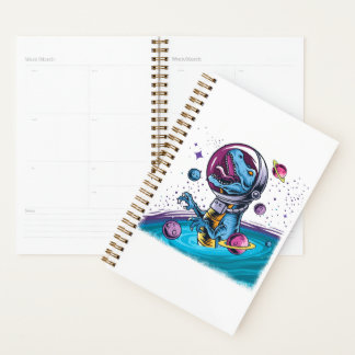 Agenda Dinosaurio divertido T-Rex en el espacio