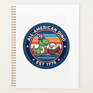 Agenda Dinosaurio Kawaii Patriótico Todo Americano DINO E