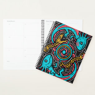 Agenda Dios Azteca Xolotl Luchando Arte Tribal de Jaguar