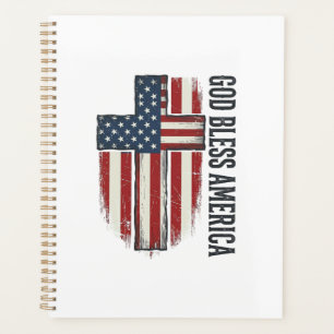 Agenda Dios bendiga a América Diseño de cruz patriótica v