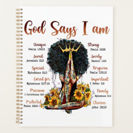 Agenda Dios dice que soy mujer cristiana negra Melanin Si