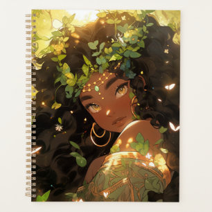 Agenda Diosa de la naturaleza Arte de fantasía afroameric