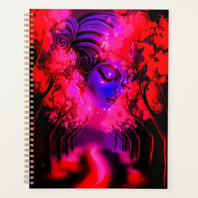 Agenda Diosa de neón en bosque encantado (Anverso)