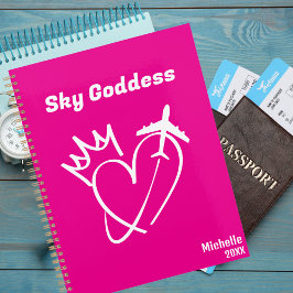 Agenda Diosa del Cielo, Corazón con Flecha y Avión, Rosa
