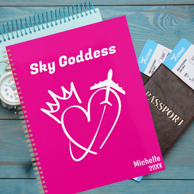 Agenda Diosa del Cielo, Corazón con Flecha y Avión, Rosa (Subido por el creador)