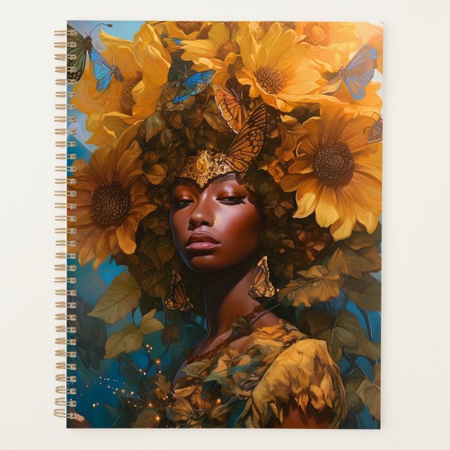 Agenda Diosa del girasol Arte fantástico (Anverso)