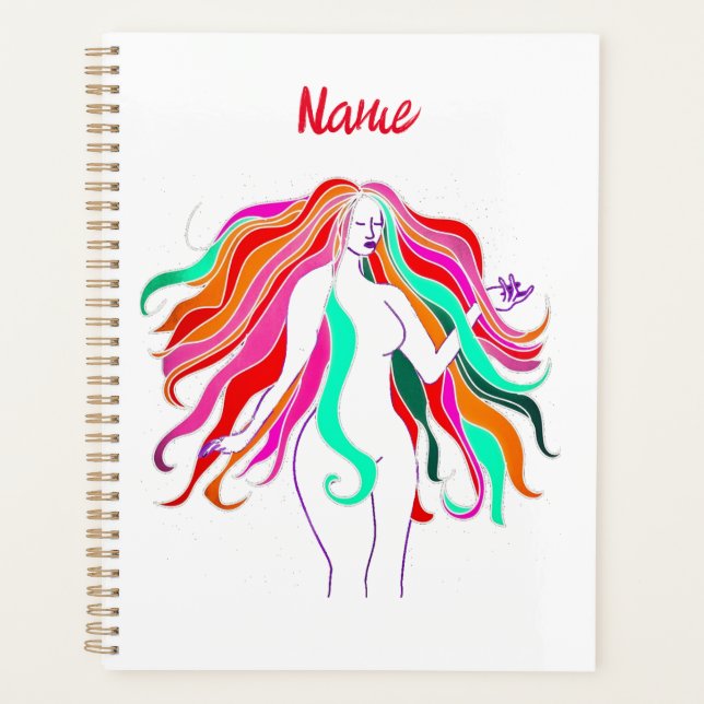 Agenda Diosa multicolor de pelo largo Thunder_Cove (Anverso)