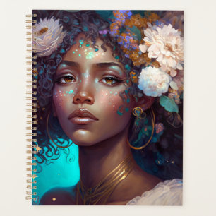 Agenda Diosa negra afroamericana reina arte fantastica P