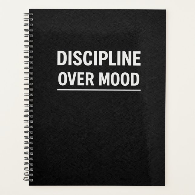 Agenda Discipline Over Mood Motivational Planner (Anverso)