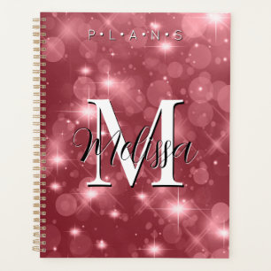 Agenda Diseñador de espuma de monograma moderno Rosa de c