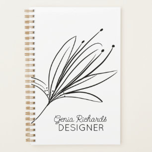Agenda Diseñador de flores botánicas minimalistas de liri