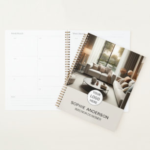 Agenda Diseñador de interiores logotipo personalizado fot
