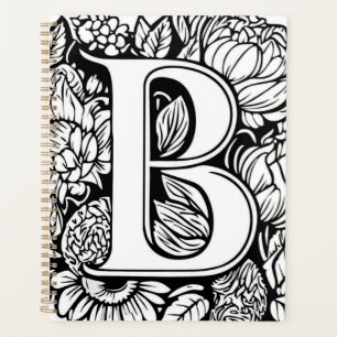 Agenda Diseñador de tatuajes florales de letra B personal