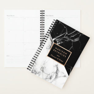 Agenda Diseñador moderno de textura de mármol blanco ne