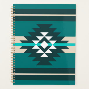 Agenda Diseño azteca de color turquesa