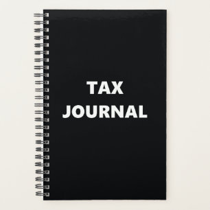 Agenda Diseño blanco negro del diario de impuestos del p