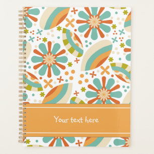 Agenda Diseño colorido y abstracto con flores