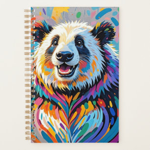 Agenda Diseño colorido y abstracto de arte animal panda