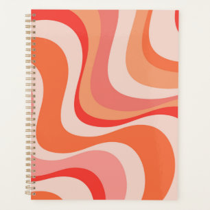 Agenda Diseño colorido y moderno de las olas retro