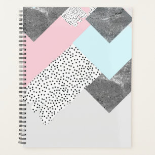 Agenda Diseño con puntos de mármol geométrico Pastel