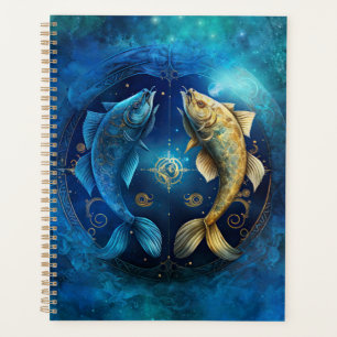 Agenda Diseño de Acuarela del Signo Zodiacal Piscis
