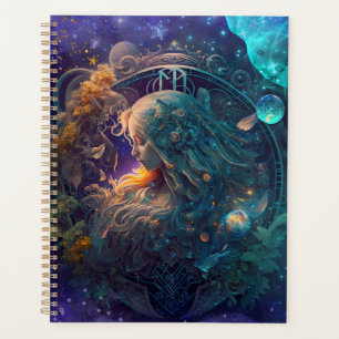 Agenda Diseño de Acuarela del Signo Zodiacal Virgo