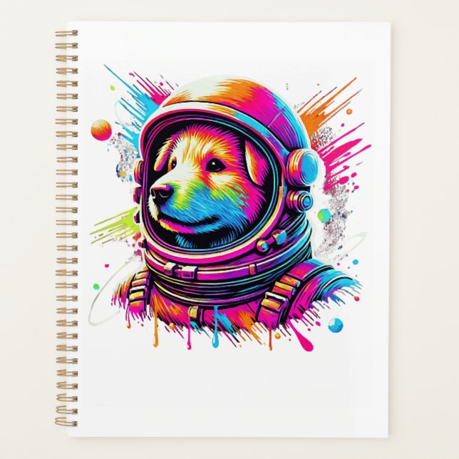 Agenda Diseño de amante de perro espacial (Anverso)