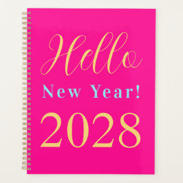 Agenda Diseño de Año Nuevo Rosado Caliente