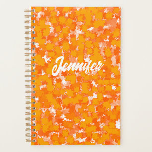 Agenda Diseño de Arte Abstracto Follaje Naranja