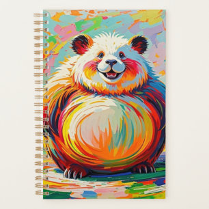 Agenda Diseño de arte colorido y abstracto del oso gigant