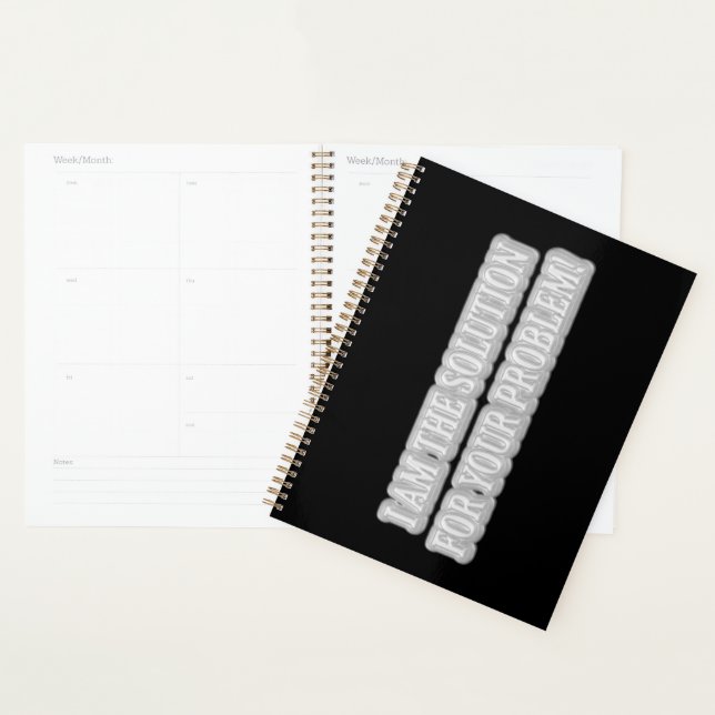 Agenda Diseño de arte lindo sobre "SOY LA SOLUCIÓN" Compr (Demostración)