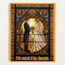 Agenda Diseño de Boda en Vidrio Pintado Tradicional