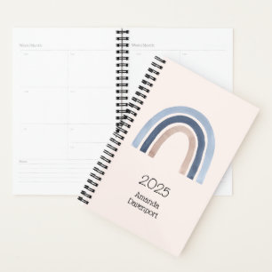 Agenda Diseño de boho arcoiris azul y rosa