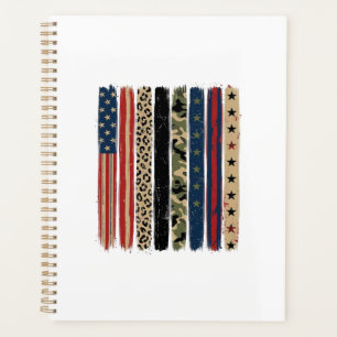 Agenda Diseño de camisa a rayas camuflaje leopardo patrió