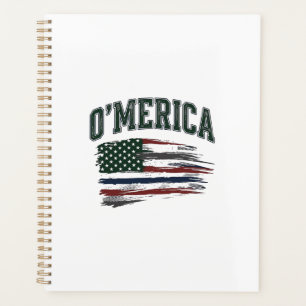 Agenda diseño de camisa de bandera deteriorada vintage O’