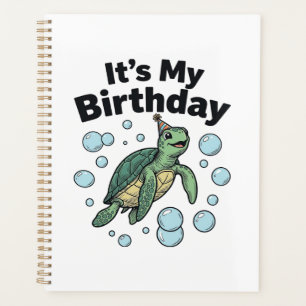 Agenda Diseño de camisa de cumpleaños de tortuga marina_1