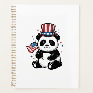 Agenda Diseño de camiseta con bandera de panda patriótico