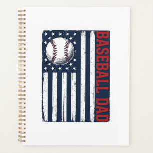 Agenda Diseño de camiseta con bandera de papá de béisbol