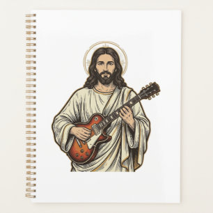 Agenda Diseño de camiseta con grabado de guitarrista sagr