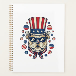 Agenda Diseño de camiseta con grabado vintage de bulldog