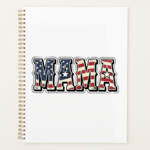 Agenda Diseño de camiseta con letra Vintage Patriotic Mam