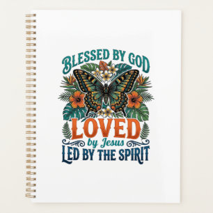 Agenda Diseño de camiseta cristiana de mariposa bendita_1
