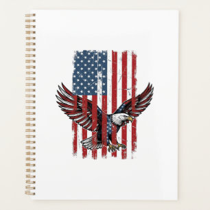 Agenda Diseño de camiseta de bandera de águila patriótica