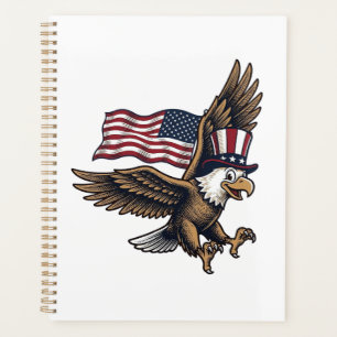 Agenda Diseño de camiseta de bandera de águila patriótica