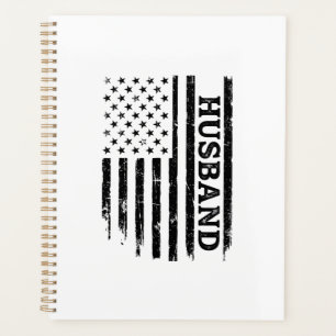 Agenda Diseño de camiseta de bandera patriótica de marido