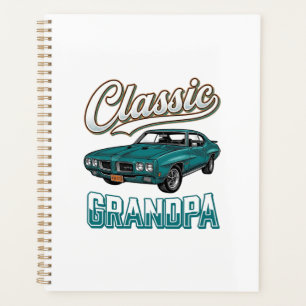 Agenda Diseño de camiseta de coche vintage de abuelo clás
