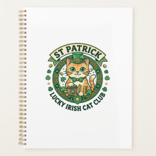 Agenda Diseño de camiseta de gato lindo irlandés afortuna
